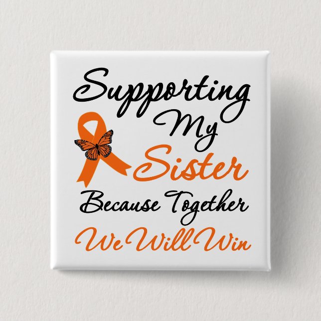 Leukaemia Supporting My Sister 15 Cm Square Badge (Front)