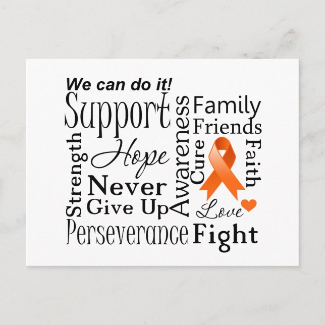 Leukaemia Supportive Words Postcard (Front)