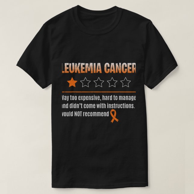 Leukaemia Survivor 1 Star Rating Orange Ribbon Fig T-Shirt (Design Front)