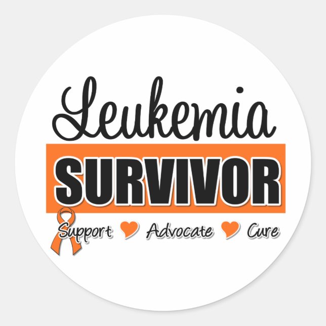 Leukaemia Survivor Badge Classic Round Sticker (Front)