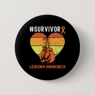 Leukaemia Survivor Blood Cancer Awareness Retro  6 Cm Round Badge