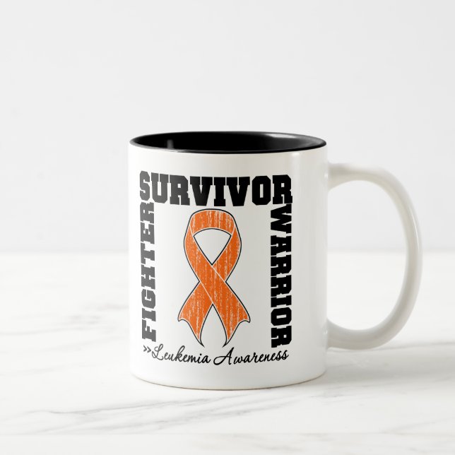 Leukaemia Survivor Fighter Warrior Two-Tone Coffee Mug (Right)