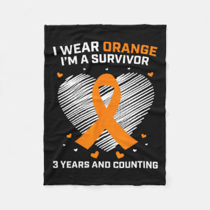 Leukaemia Survivor Gifts 3 Years Cancer Free Aware Fleece Blanket