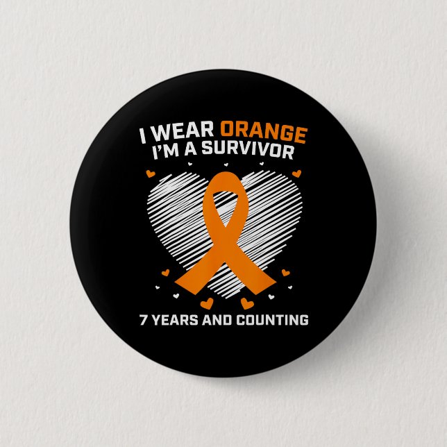 Leukaemia Survivor Gifts 7 Years Cancer Free Aware 6 Cm Round Badge (Front)