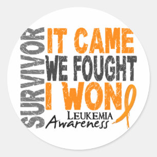 Leukaemia Survivor It Came We Fought I Won Classic Round Sticker