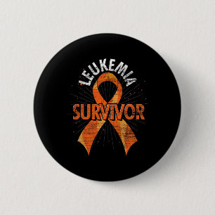 Leukaemia Survivor Orange Ribbon Cancer Leukaemia 6 Cm Round Badge