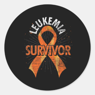 Leukaemia Survivor Orange Ribbon Cancer Leukaemia Classic Round Sticker