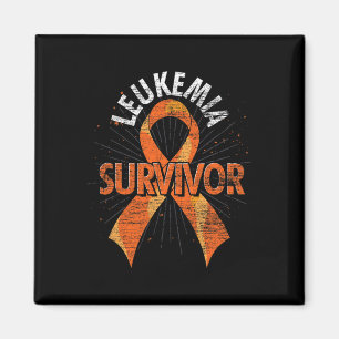 Leukaemia Survivor Orange Ribbon Cancer Leukaemia Magnet