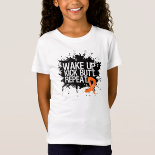 Leukaemia Wake Up Kick Butt Repeat T-Shirt