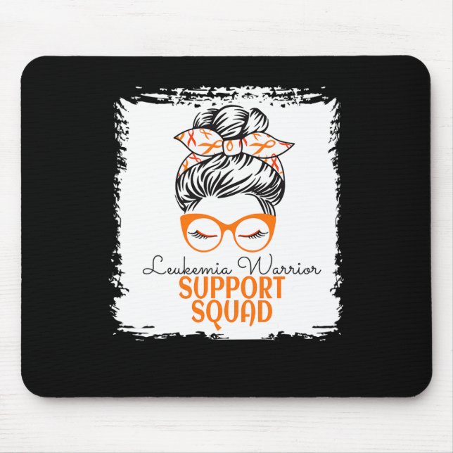 Leukaemia Warrior Awareness Support Messy Bun for  Mouse Mat (Front)