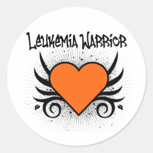 Leukaemia Warrior Heart Classic Round Sticker
