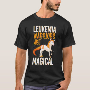 Leukaemia Warrior Magical Unicorn Orange Ribbon He T-Shirt