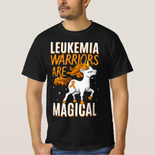 Leukaemia Warrior Magical Unicorn Orange Ribbon He T-Shirt