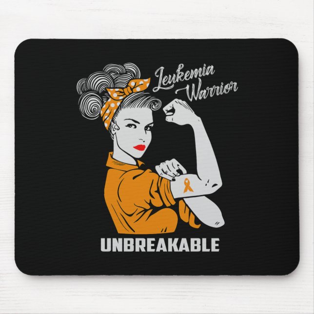 Leukaemia Warrior Unbreakable Awareness Gift Comfo Mouse Mat (Front)