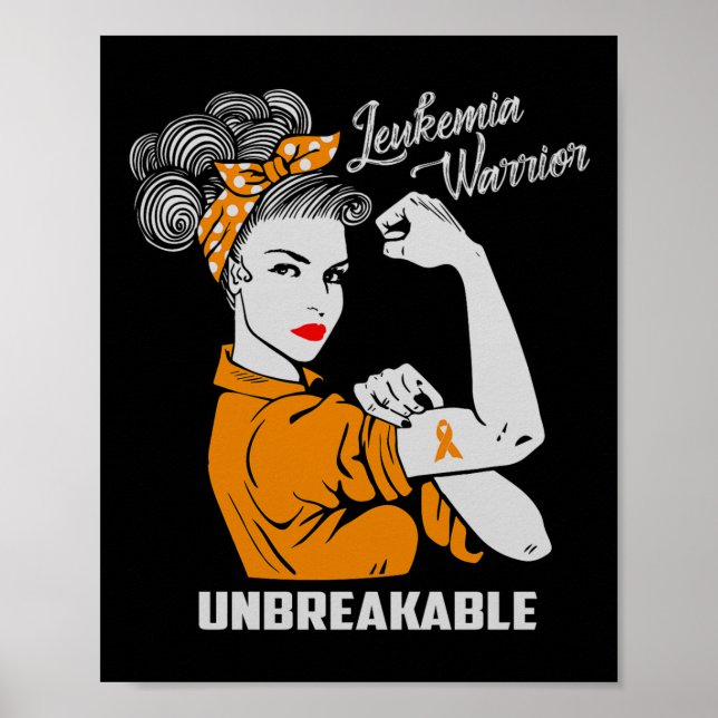 Leukaemia Warrior Unbreakable Awareness Gift Comfo Poster (Front)
