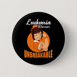 Leukaemia Warrior Unbreakable Blood Cancer Awarene 6 Cm Round Badge