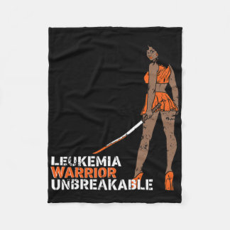 Leukaemia Warrior Unbreakable Blood Cancer Awarene Fleece Blanket