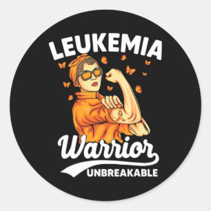 Leukaemia Warrior Unbreakable Support Leukaemia Aw Classic Round Sticker