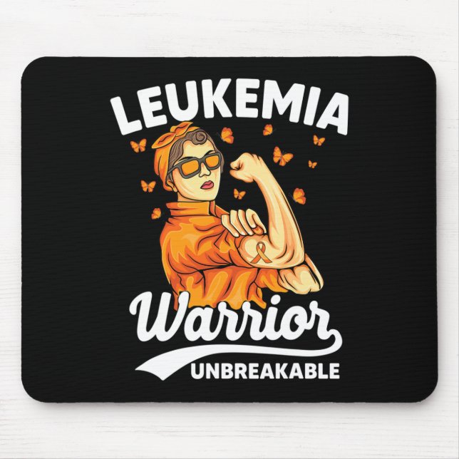 Leukaemia Warrior Unbreakable Support Leukaemia Aw Mouse Mat (Front)