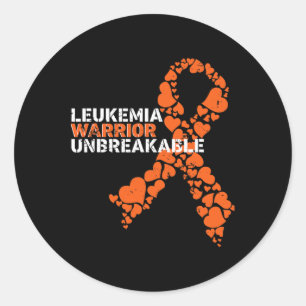 Leukaemia Warrior Unbreakable Tee Blood Cancer Awa Classic Round Sticker