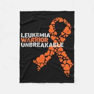 Leukaemia Warrior Unbreakable Tee Blood Cancer Awa Fleece Blanket