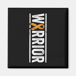 Leukaemia Warrior - Vertical Orange Cancer Awarene Magnet