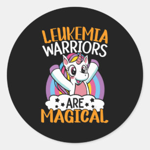 Leukaemia Warriors Are Magical Unicorn Leukaemia A Classic Round Sticker