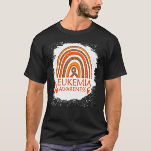 Leukemia Awareness Bleached Rainbow Orange Ribbon T-Shirt