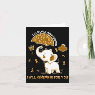 Leukemia Awareness Elephant  Card