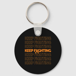 Leukemia Awareness Keep Fighting Orange Ribbon Box Key Ring