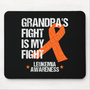 Leukemia Awareness Month Grandpa Fight Orange Ribb Mouse Mat