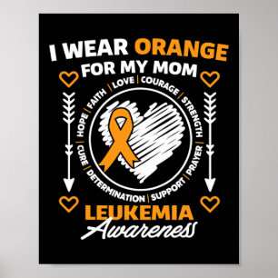 Leukemia Awareness Month Support I Wear Orange For Poster