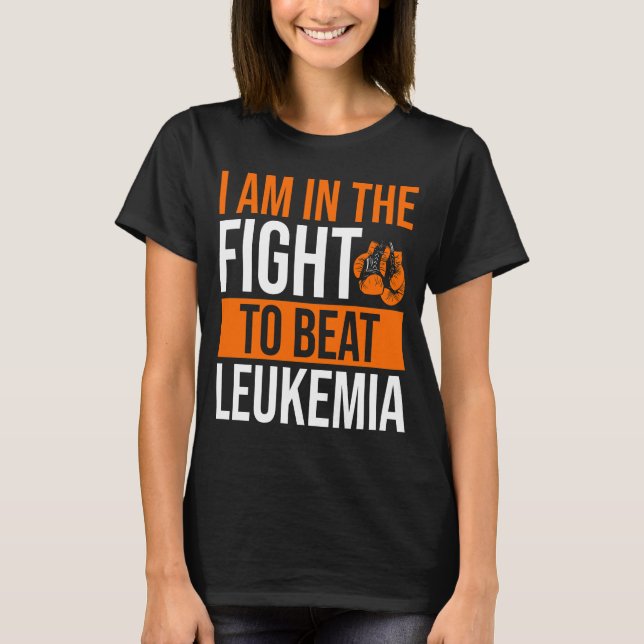 Leukemia Awareness Ribbon Beat Disease Warrior T-Shirt (Front)