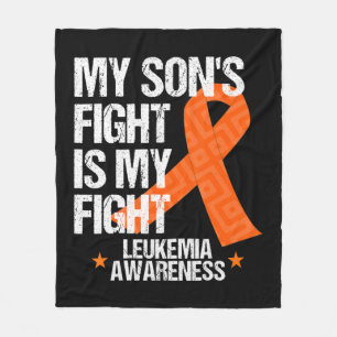 Leukemia Awareness  Son Fight Orange Ribbon Gift  Fleece Blanket