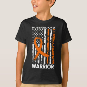 Leukemia Awareness USA US American Flag For Husban T-Shirt