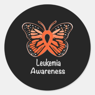 Leukemia Awareness Warrior Support Survivor Orange Classic Round Sticker