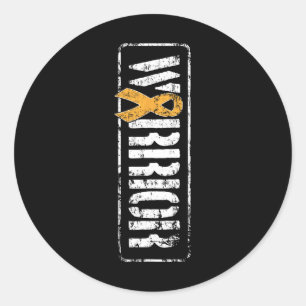 Leukemia Cancer Awareness - Military Warrior Ribbo Classic Round Sticker
