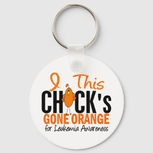 LEUKEMIA Chick Gone Orange Key Ring