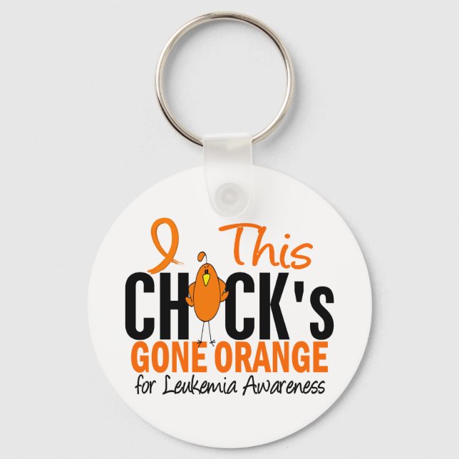 LEUKEMIA Chick Gone Orange Key Ring (Front)