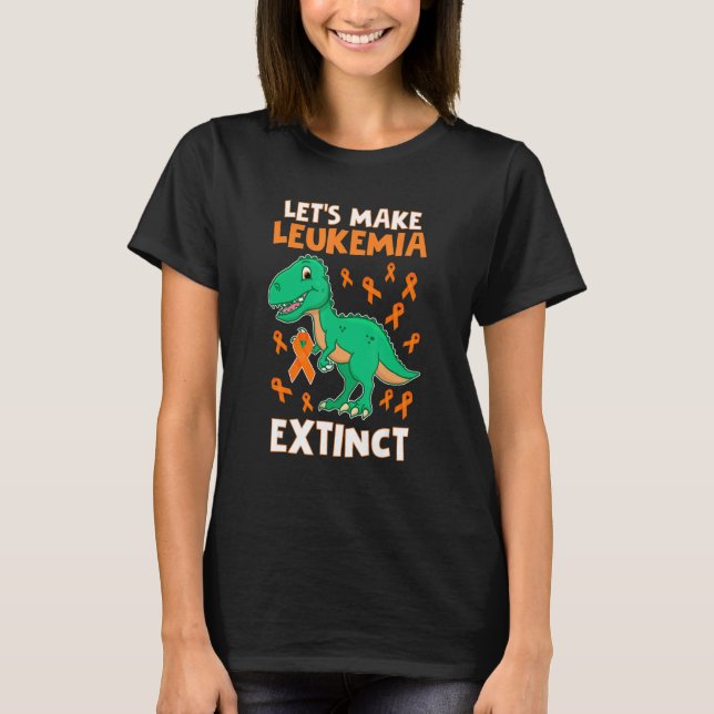 Leukemia Dinosaur Orange Ribbon Hematologist Repti T-Shirt (Front)