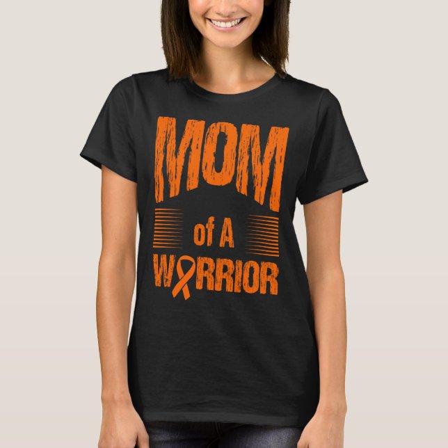 Leukemia Mom Of Warrior Autism Awareness T-Shirt (Front)