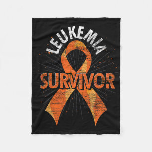 Leukemia Survivor Orange Ribbon Cancer Leukemia Aw Fleece Blanket