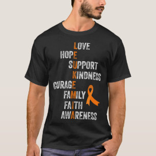 Leukemia Survivor Orange Ribbon Sign Retro Vintage T-Shirt