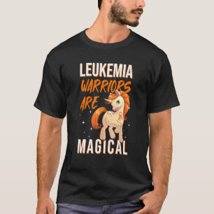 Leukemia Warrior Magical Unicorn Orange Ribbon Hem T-Shirt