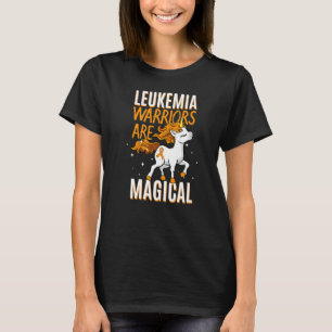 Leukemia Warrior Magical Unicorn Orange Ribbon Hem T-Shirt