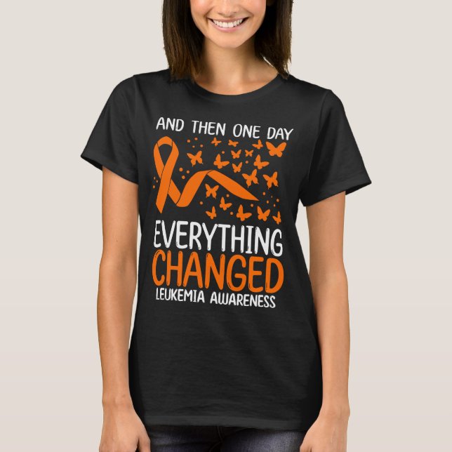 Leukemia Warrior Ribbon Fighter Leukemia Awareness T-Shirt (Front)