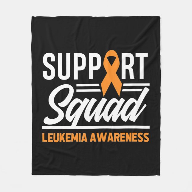 Leukemia Warrior Support Squad Leukemia Cancer Awa Fleece Blanket (Front)