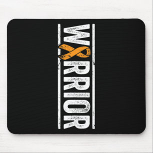 Leukemia Warrior - Vertical Orange Cancer Awarenes Mouse Mat