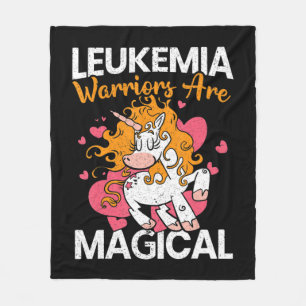 Leukemia Warriors Are Magical Unicorn Leukemia Awa Fleece Blanket