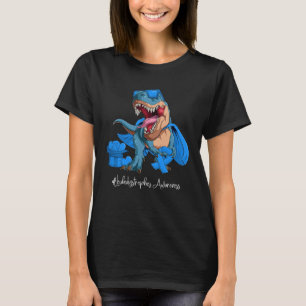 Leukodystrophies Awareness Month Blue Ribbon Trex T-Shirt